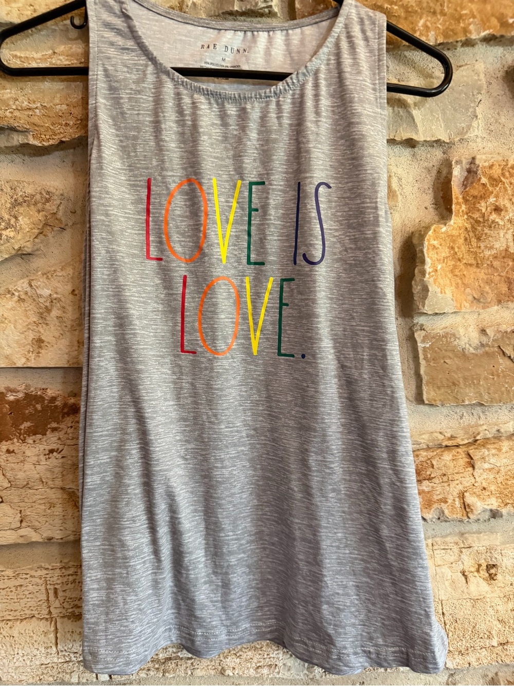 Rae Dunn Grey Tank with Rainbow Lettering